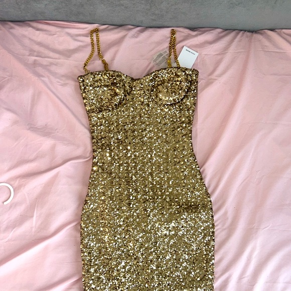 NADINE MERABI Dresses & Skirts - Gold XS Nadine Merabi Dress Rare